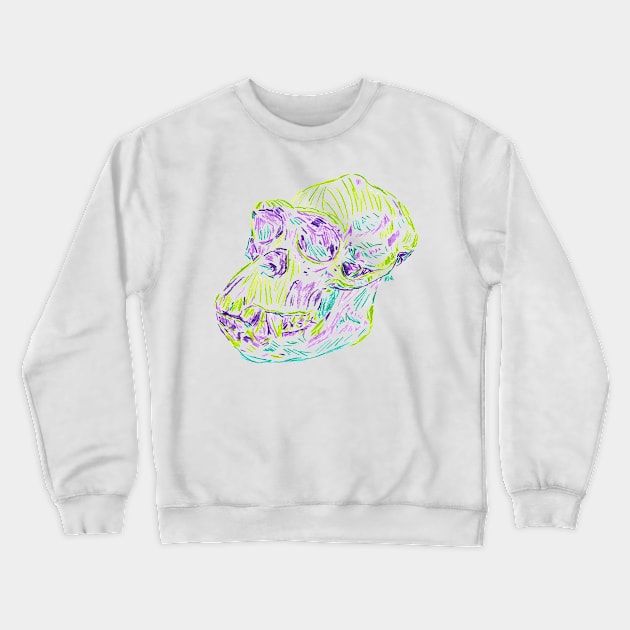 2021 03 skulls chimp Crewneck Sweatshirt by Katherine Montalto